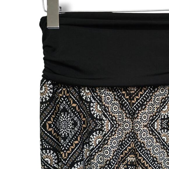 APT.9 Women’s Black & Tan Boho Geometric Print Maxi Skirt – Size L Stretch Waist - Picture 4 of 9